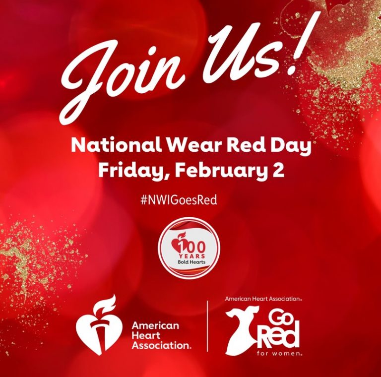 American Heart Association National Wear Red Day Feb 2, 2024 Indiana 105